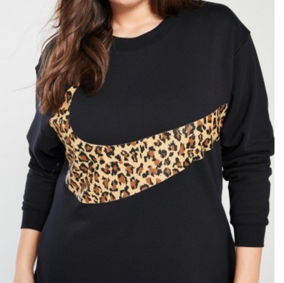 nike leopard swoosh sweatshirt